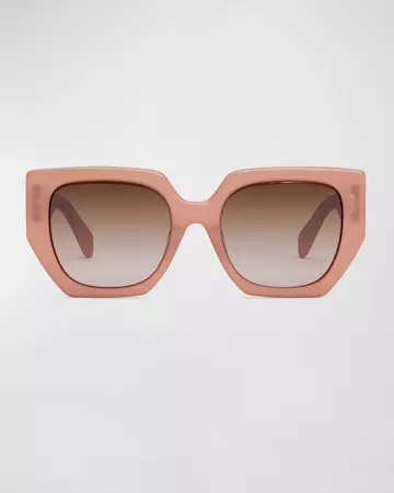 Celine Triomphe Logo Acetate Butterfly Sunglasses | Neiman Marcus