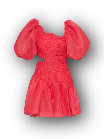 rouge pink Aje Sculptura Joan Puff-Sleeve Minidress