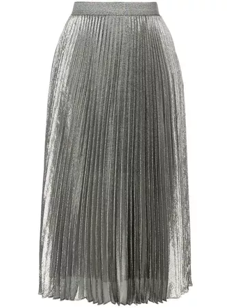 Christopher Kane silver tone pleated skirt £1,055 - Shop SS19 Online - Fast Delivery, Free Returns