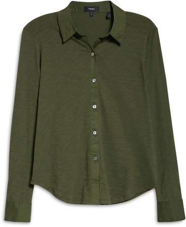 Riduro C.Nebulous Organic Cotton Slub Long Sleeve Button-Up Shirt