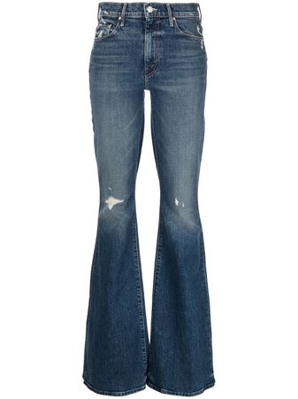 Shop blue MOTHER The Super Cruiser flared jeans with Express Delivery - Farfetch