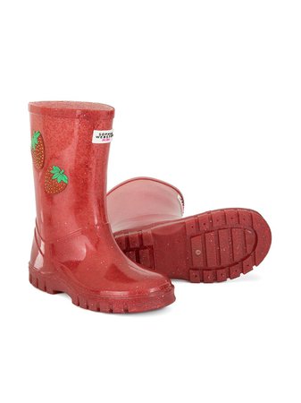Shop red Sophia Webster Mini Strawberry wellies with Express Delivery - Farfetch