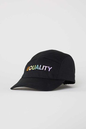 h&m twill cap with text embroidered - black/equality - Buscar con Google