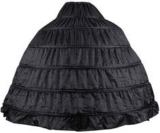 6 Hoops Plus Size Petticoat Skirt Wedding Skirt Brace Performance Dress Petticoat Wedding Dress Accessories - Black
