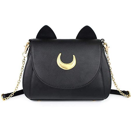 Amazon.com: Moon Luna Cat Purses Pu Leather Gothic Purse Cosplay Moon Sailor Bag Handbags Shoulder Bags for Women: Clothing