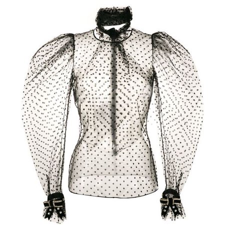 Philosophy Di Lorenzo Serafini sheer polka dot puff sleeve blouse ($890)