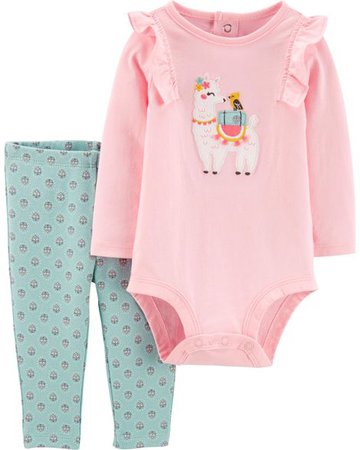 Baby Girl 2-Piece Llama Bodysuit Pant Set | Carters.com