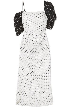 REJINA PYO | Layla wrap-effect polka-dot seersucker midi dress | NET-A-PORTER.COM