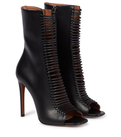 Alaïa - Leather ankle boots | Mytheresa