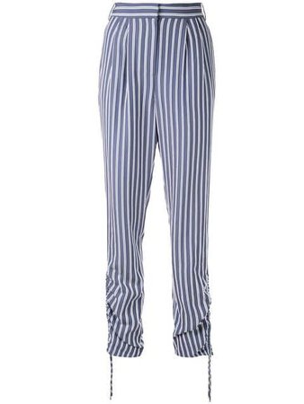 Tibi Shirred Striped Trousers - Farfetch