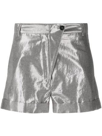 Ann Demeulemeester High Rise Metallic Shorts - Farfetch