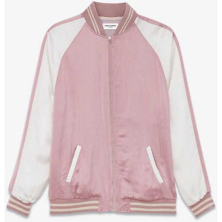 Saint Laurent pink oversized bomber jacket