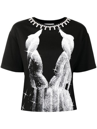 Shop AREA embellished graphic-print T-shirt with Express Delivery - FARFETCH