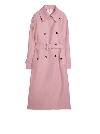 Linen Blend Trench Coat - Pink - Jackets & Coats - ARKET GB