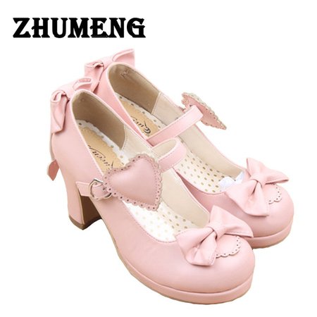 cute pink lolita shoes