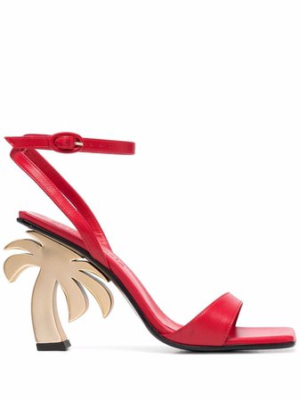 Shop Palm Angels Palm Tree heel sandals with Express Delivery - FARFETCH