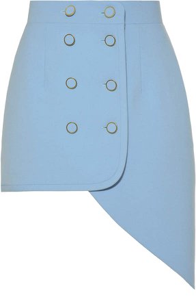 George Keburia Asymmetric Button-Detailed Crepe Skirt Size: S