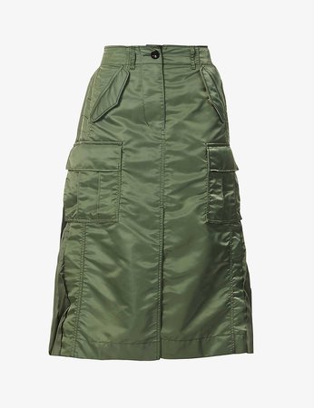SACAI - Pleated-panel shell midi skirt | Selfridges.com