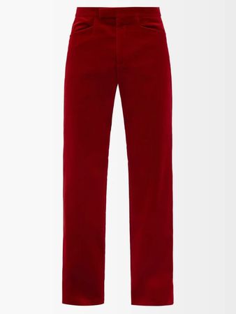 Flared cotton-blend velvet suit trousers | Gucci