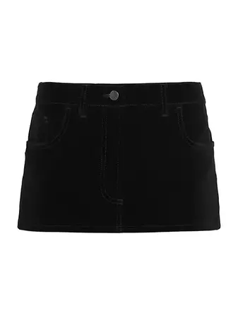 Shop Prada Velvet Denim Miniskirt | Saks Fifth Avenue