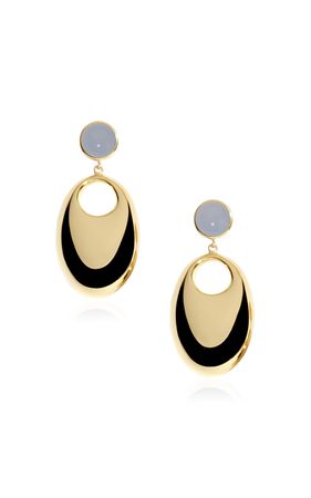 Oval 18k Gold-Plated Earrings By Ragbag Studio | Moda Operandi