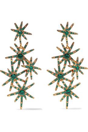 Gold-tone crystal earrings | OSCAR DE LA RENTA | Sale up to 70% off | THE OUTNET