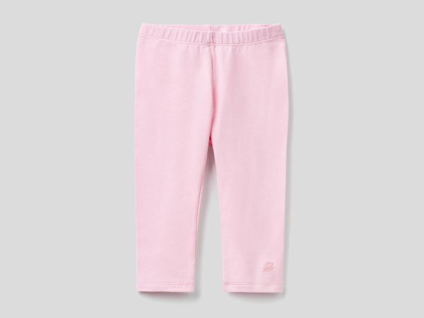 Leggings rosa em algodão stretch
