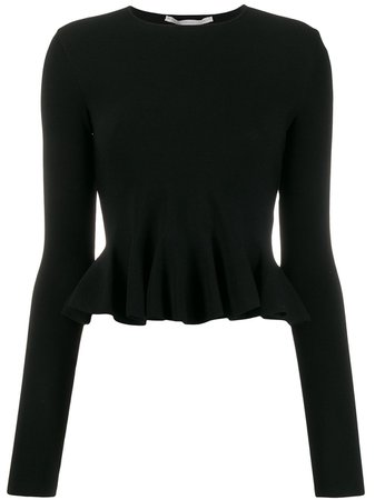 Black Stella Mccartney Cropped Peplum Top | Farfetch.com