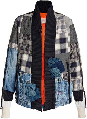 Greg Lauren Homesepun Scrapwork 50/50 Retro Puffy Kimono Jacket