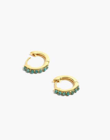 Delicate Collection Demi-Fine Pave Huggie Mini Hoop Earrings