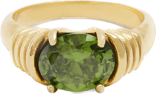 green gem gold ring