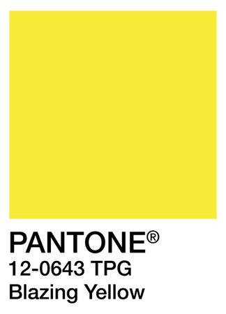 PANTONE Color: Blazing Yellow