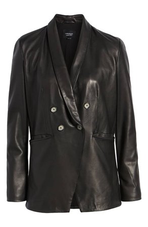 LAMARQUE Semi Fitted Leather Blazer | Nordstrom