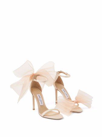 Shop Jimmy Choo Aveline 100mm bow sandals with Express Delivery - FARFETCH