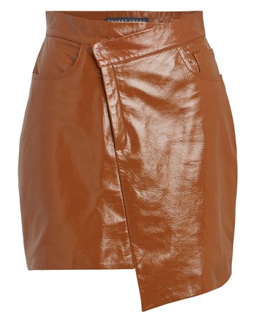 Zeynep Arcay | Asymmetrical Patent Leather Mini Skirt | INTERMIX®