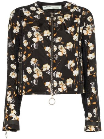 Off-White Floral Printed Bomber Jacket - Farfetch