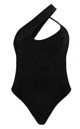 Black One Shoulder Cut Out Bodysuit | Tops | PrettyLittleThing USA