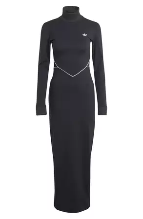 adidas Turtleneck Long Sleeve Body-Con Maxi Dress | Nordstrom