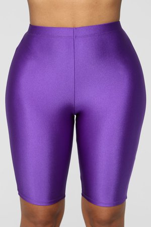 Curves For Days Biker Shorts - Purple