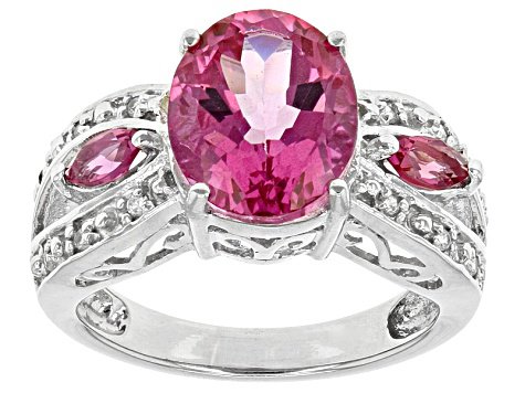 Pink Topaz Sterling Silver Ring 4.12ctw - BCH537 | JTV.com