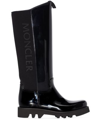 Moncler logo-print knee-high Boots - Farfetch