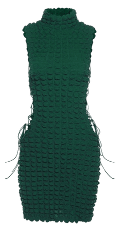 Stacked Green Mini Dress
