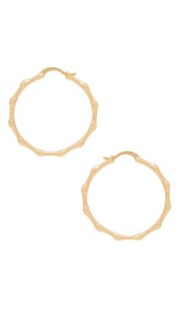 The M Jewelers NY Bamboo Hoop Earrings in Gold | REVOLVE