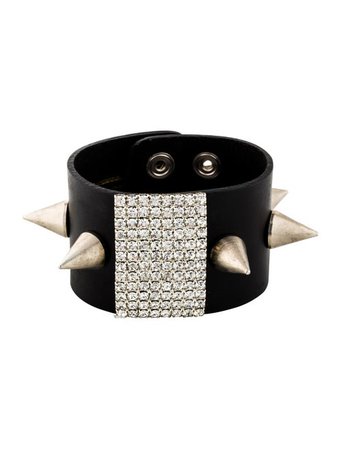 Tom Binns Crystal & Stud Leather Bracelet - Bracelets - W4T21034 | The RealReal