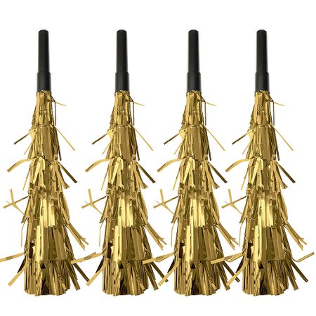 Gold New Year's Eve Fringe Squawkers 4ct | Party City Canada