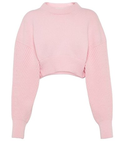 Alexander McQueen pink cropped wool sweater