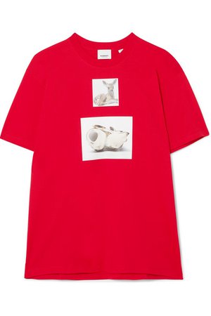 Burberry | Oversized printed cotton-jersey T-shirt | NET-A-PORTER.COM