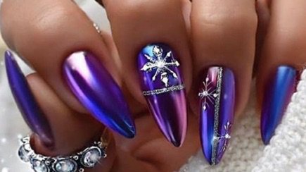 Purple/Blue Chrome nails