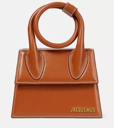 Le Chiquito Noeud Leather Tote Bag in Brown - Jacquemus | Mytheresa