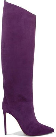 Alex Suede Knee Boots - Purple